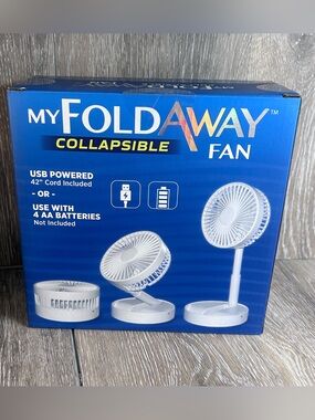 Bell + Howell Foldaway Collapsible Portable Fan USB or Battery Powered -  NEW!